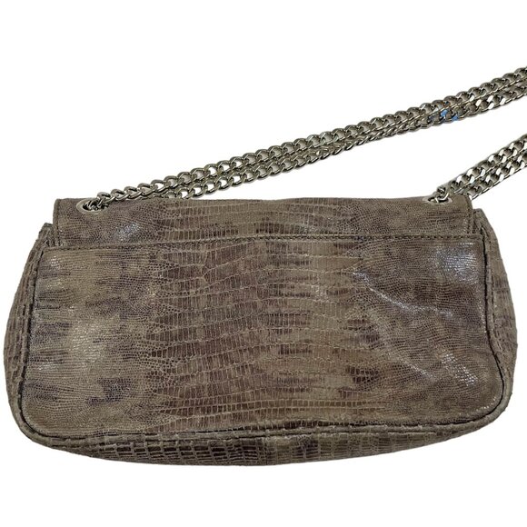 Michael Kors Vintage- Soft Suede Like - Snake / Animal Print Bag- Gray- EC - Picture 2 of 13